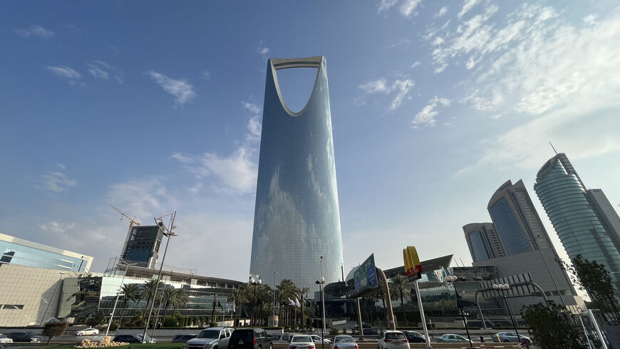 A picture taken on January 14, 2023, shows the Kingdom Centre tower in the Saudi capital Riyadh. (Photo by Giuseppe CACACE / AFP) (Photo by GIUSEPPE CACACE/AFP via Getty Images)